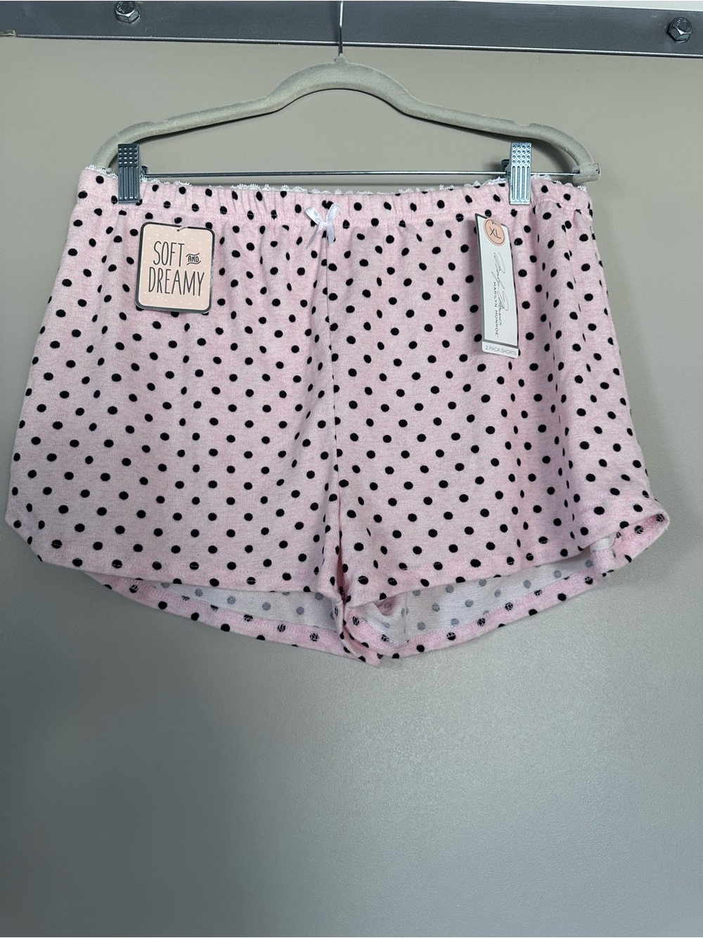 Marilyn Monroe Pink and Black Polka Dot Sleep Shorts